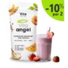 Veg Angel est composé de 8 sources végétale riches en protéines, fibres, oméga 3, vitamines B, C, D3 sans sucre et compatible vegan
